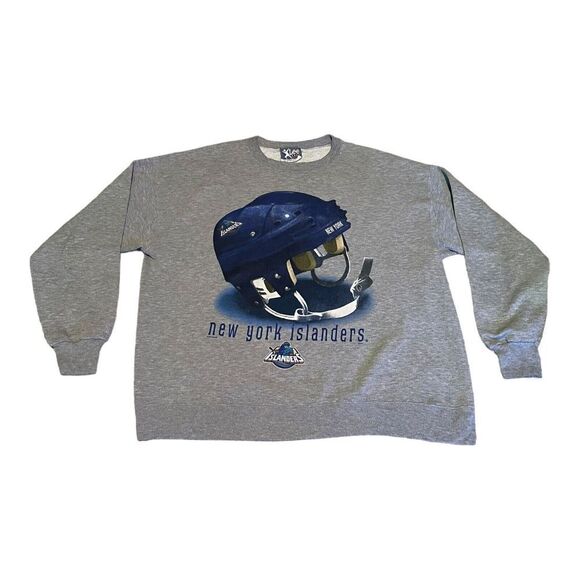 Vintage New York Islanders Fisherman Crewneck Sweatshirt Lee Sport Big Helmet XL
